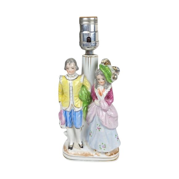 Vintage Ceramic Couple Lamp: Romantic Mid-Century Table Lamp - Picture 6 of 6